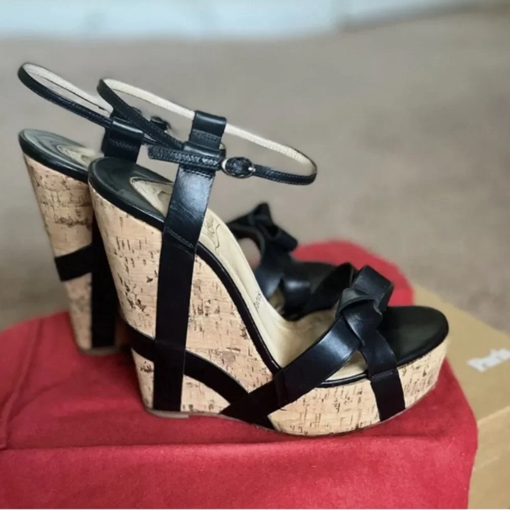 🌹Christian Louboutin Miss Cristo 140      Wedge Heel 🌹 - Picture 3 of 13